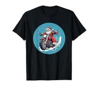 Papá Noel en Motocicleta Que trae la Navidad con Estilo Camiseta