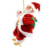 Papá Noel Escalada 100 cm - Cuerda para Escalada Papá Noel, Musical C?imbing San?a Claus | Pantalla iluminada para adornos navideños con cuerda | Para porche, techo, balcón, vacaciones,