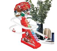 Papá Noel Escalador - Juego de juego festivo de carreras en pista y escalera, juego lúdico de pista de carreras de Papá Noel con luz LED y música | para niños, niñas y amigos Durant Les