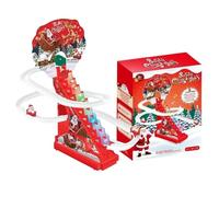 Papá Noel escalando | Juguete de carreras de Navidad - Papá Noel eléctrico tobogán escalar juguete con luz LED y música para escaleras automáticas, para y niñas para aprender en el ferie