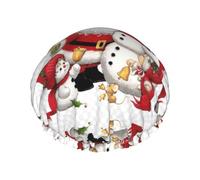 Papá Noel. Gorro de ducha con banda elástica estampada para artículos esenciales de viaje de hotel, accesorios, suministros de limpieza