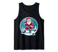 Papá Noel Jugar Hockey sobre Hielo Feliz Navidad Amante Divertido Camiseta sin Mangas