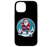 Papá Noel Jugar Hockey sobre Hielo Feliz Navidad Amante Divertido Carcasa para iPhone 14