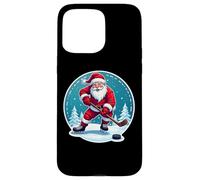 Papá Noel Jugar Hockey sobre Hielo Feliz Navidad Amante Divertido Carcasa para iPhone 15 Pro MAX