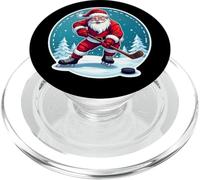 Papá Noel Jugar Hockey sobre Hielo Feliz Navidad Amante Divertido PopSockets PopGrip para MagSafe