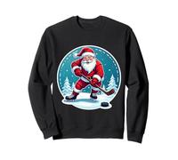 Papá Noel Jugar Hockey sobre Hielo Feliz Navidad Amante Divertido Sudadera