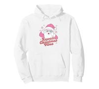 Papá Noel Kawaii Vibes Pink Lind Holiday Sudadera con Capucha