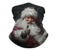 Papá Noel Levanta El Pulgar Mientras Cae La Nieve Cuello Pañuelo Cómodo Pañuelo De Cabeza Durable Calentador De Cuello para Ciclismo Mujer Unisexo Bufanda Facial