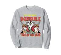 Papá Noel Malvado más Horrible época del año Terror Navidad Sudadera, Unisex para Adultos, Gris Jaspeado, L