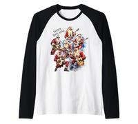 Papá Noel Moderno y su Nueva Banda de Rock and Roll Camiseta Manga Raglan