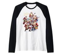 Papá Noel Moderno y su Nueva Banda de Rock and Roll Camiseta Manga Raglan