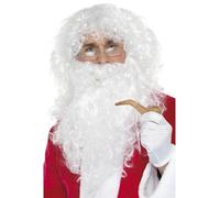 Papá Noel Navidad 4 Pieza Instantáneo Disfraz Kit Barba Peluca Gafas Tubo
