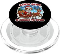 Papá Noel Paws Coming Christmas Petit Basset Griffon Vendéen Dog PopSockets PopGrip para MagSafe