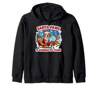 Papá Noel Paws Coming Christmas Petit Basset Griffon Vendéen Dog Sudadera con Capucha