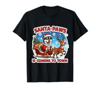 Papá Noel Paws llega a la Ciudad Navidad Perro Lapphund finlandés Camiseta