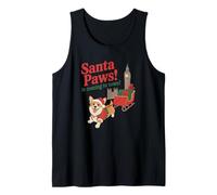 Papá Noel Paws llegando a la Ciudad Navidad Corgi Trineo Camiseta sin Mangas