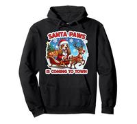 Papá Noel Paws se Acerca Navidad Inglés Cocker Spaniel Dog Sudadera con Capucha