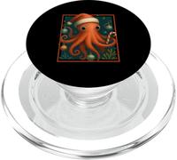 Papá Noel Pulpo Lindo diseño de océano navideño PopSockets PopGrip para MagSafe