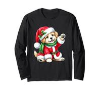 Papá Noel Puppy Holiday Spirit Christmas Joy Manga Larga