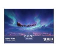 Papá Noel Puzle Desafíos Divertidos Decoración del Hogar 1000 Piezas Alegría de Nochebuena Rompecabezas Imposible Entretenimiento Creativo para Adultos 38x26cm/1000pcs