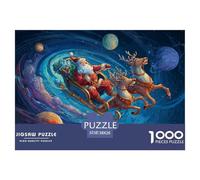 Papá Noel Puzle Juguete EduGatoivo Decoración Familiar 1000 Piezas Alegría de Nochebuena Rompecabezas Familiar Juego De Habilidad para Adultos Y Niños 38x26cm/1000pcs