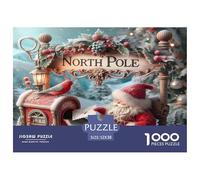 Papá Noel Puzzle 1000 Piezas para Adultos Santa y Magia navideña Juego Educativo para Adultos Y Niños Mayores De 12 Años 52x38cm/1000pcs