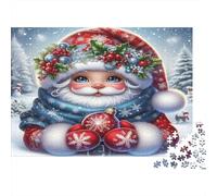 Papá Noel Puzzle de 1000 Piezas Cartón Puzzle para Adultos Escena Invernal Nevada Juego de Puzzle 1000 Piezas Relajación Regalo Decorativo 70x50cm/1000pcs