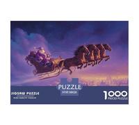 Papá Noel Puzzle Desafíos Divertidos Decoración Familiar 1000 Piezas Alegría de Nochebuena Rompecabezas Imposible Juguetes Desafiantes para Adultos 38x26cm/1000pcs