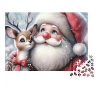 Papá Noel Puzzles De Madera para Adultos Divertido 300 Pieces Cromático Otro Reino Juego Intelectual, Alivio del Estrés, Juego Educativo, Decoración Hogar, Premium & Duradero (300pcs (40x28cm))