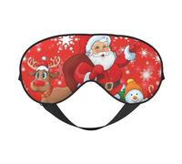 Papá Noel, reno y muñeco de nieve con estampado de copos de nieve., Cubreojos completos Antifaz bloqueador de luz Antifaz para dormir Antifaz suave con los ojos vendados Noche