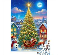 Papá Noel Reno y Trineo Rompecabezas de 1000 Piezas Papel Reciclado para Adultos y Mayores de 12 Años Juego Divertido Regalo y Actividad en Casa 70x50cm/1000pcs