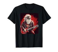 Papá Noel rockero genial para los amantes de la música rock navideña Camiseta