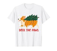 Papá Noel Secreto de Deck The Paws Christmas Corgi Camiseta