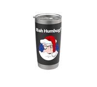Papá Noel secreto navideño divertido de Bah Humbug Vaso térmico de acero inoxidable de doble pared