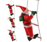 Papá Noel trepador en Escalera de Cuerda Colgante 3 Adorno navideño de Papá Noel trepador para Fiesta de árbol de Navidad decoración de Pared de Puerta de Ventana del hogar en Cuerda