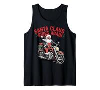 Papá Noel vuelve a Montar, Divertida Moto, Bicicleta, Rock and Roll Camiseta sin Mangas
