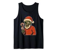 Papá Noel Zombi con bastón de Caramelo Camiseta sin Mangas