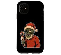 Papá Noel Zombi con bastón de Caramelo Carcasa para iPhone 11