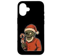 Papá Noel Zombi con bastón de Caramelo Carcasa para iPhone 16