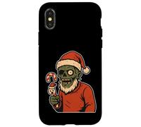 Papá Noel Zombi con bastón de Caramelo Carcasa para iPhone X/XS