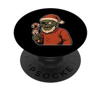 Papá Noel Zombi con bastón de Caramelo PopSockets PopGrip Adhesivo