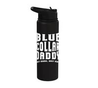 Papá obrero gracioso, manos sucias, noches ajetreadas Stainless Steel Insulated Water Bottle