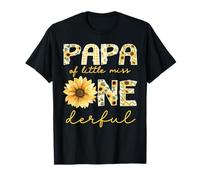 Papa of Little Miss Onederful - Girasol para niña de Primer cumpleaños Camiseta
