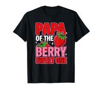 Papa of The Berry Sweet One Strawberry 1st Birthday Matching Camiseta