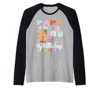 Papa of The Birthday Capibara Girl Bday Party Family Kids Camiseta Manga Raglan