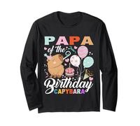 Papa of The Birthday Capibara Girl Bday Party Family Kids Manga Larga