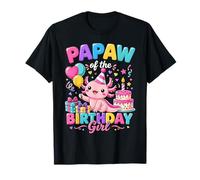 Papa of The Birthday Girl Cute Axolotl Family Party Camiseta