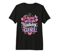 Papa of The Birthday Girl Proudest Dad en la Fiesta de cumpleaños Camiseta Premium
