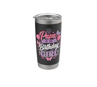Papa Of The Birthday Girl Proudest Dad en la fiesta de cumpleaños Vaso térmico de acero inoxidable de doble pared
