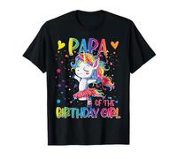 Papa of The Birthday Girl Unicorn Family Matching Party Camiseta